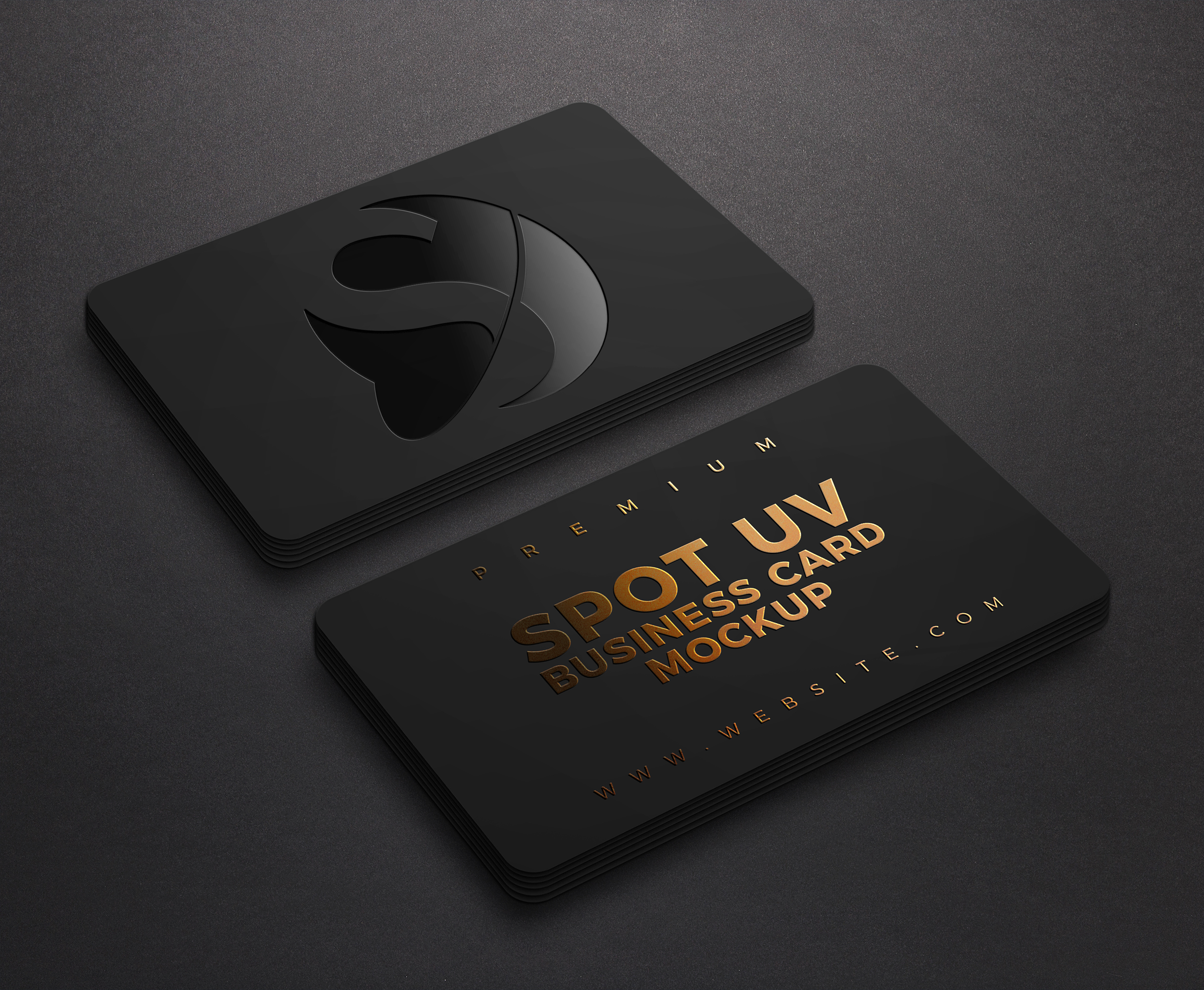 موکاپ کارت ویزیت Luxury Black Business Card Mockup