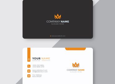 وکتور لایه باز کارت ویزیت Orange Business Card Design