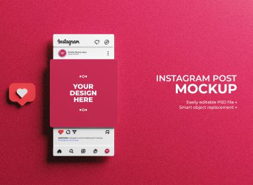 موکاپ پست اینستاگرام 3d Instagram Interface