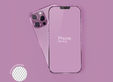 موکاپ آیفون Pink Realistic Smartphone