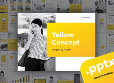 قالب پاورپوینت با تم زرد Yellow Concept