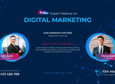 وکتور لایه باز بنر وبینار آنلاین Digital Marketing Webinar