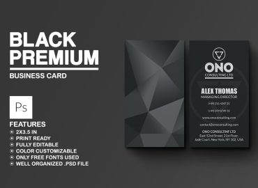 فایل لایه باز کارت ویزیت Black Premium Business Card
