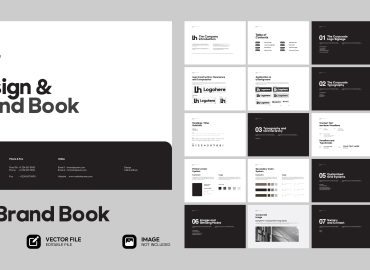 دانلود وکتور لایه باز بروشور شرکت Simple Brand Book Layout - آیدبکس