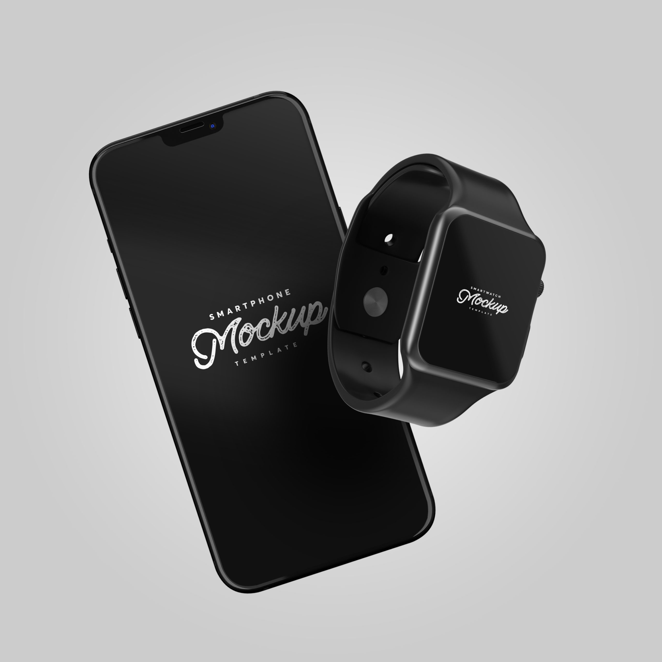 موکاپ گوشی و اپل واچ Smartphone And Smartwatch Mockup